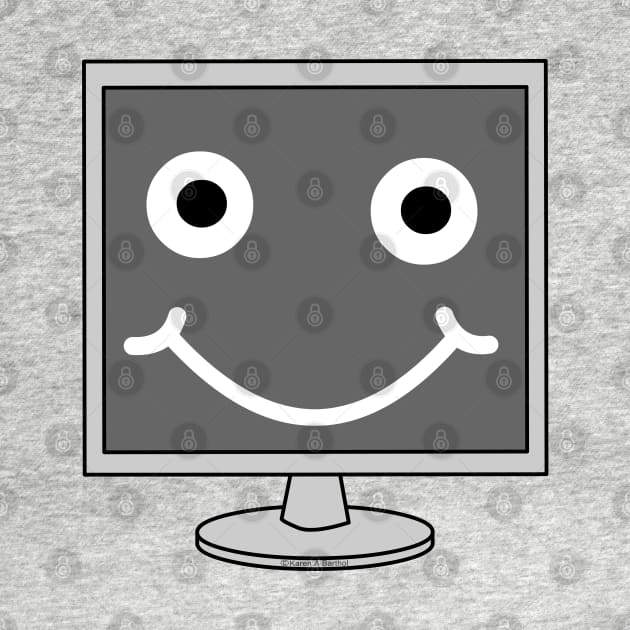 Computer Monitor Smiling Face by Barthol Graphics